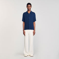 Crinkled shirt Royal Blue Sandro Men