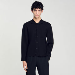 Button-down cardigan Black Sandro Men