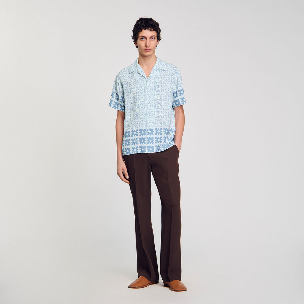 Floral motif shirt Blue Sky Sandro Men