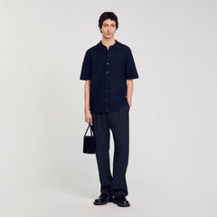 Waffled shirt Midnight Blue Sandro Men
