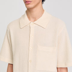 Waffled shirt Ivory. Sandro Men