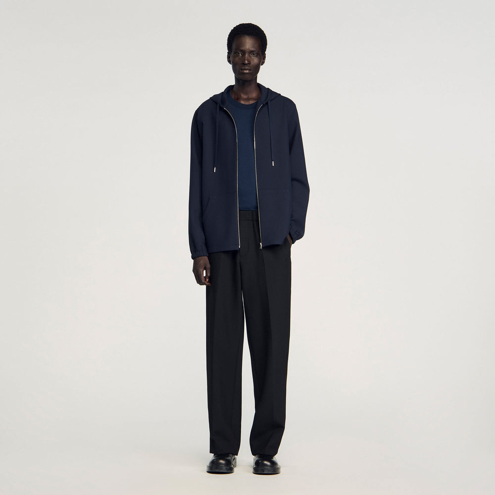 Hooded shirt Navy Blue Sandro Men