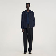 Hooded shirt Navy Blue Sandro Men