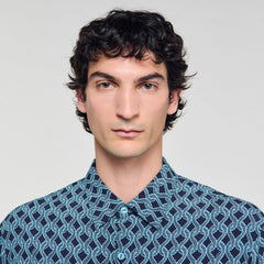 Rope print shirt Navy Blue Sandro Men