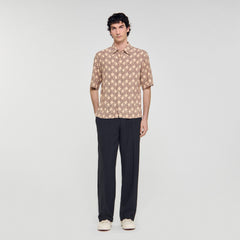 Loose-fit rope print shirt Butter Cream Sandro Men