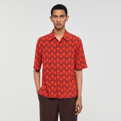 Loose-fit rope print shirt Blood Orange Sandro Men
