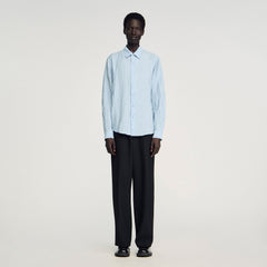 Crinkled effect shirt Sky Blue Sandro Men
