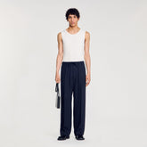 Elasticated wide-leg trousers Midnight Blue Sandro Men