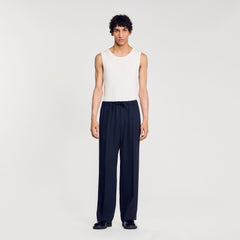 Elasticated wide-leg trousers Midnight Blue Sandro Men