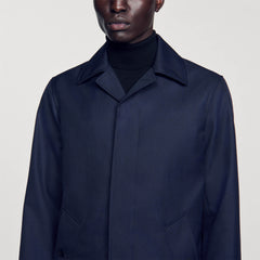 Waterproof raincoat Navy Blue Sandro Men