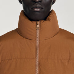 Hooded puffer with high collar Cognac Sandro Men