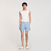 Square Cross swim shorts Blue Sky Sandro Men