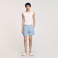 Square Cross swim shorts Blue Sky Sandro Men