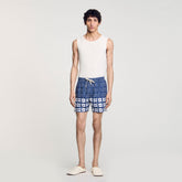 Floral print swim trunks Midnight Blue Sandro Men