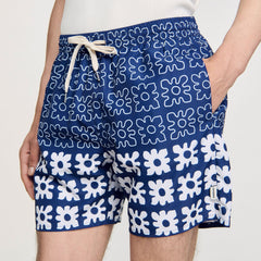 Floral print swim trunks Midnight Blue Sandro Men
