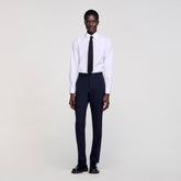 Classic wool suit pants Navy Blue Sandro Men