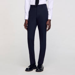 Classic wool suit pants Navy Blue Sandro Men