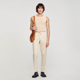 Elasticated straight-leg trousers Light Beige Sandro Men