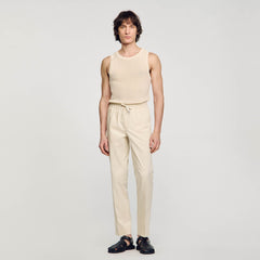 Elasticated straight-leg trousers Light Beige Sandro Men