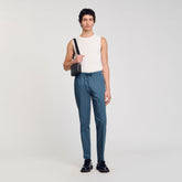 Elasticated straight-leg trousers Thunderstorm Blue Sandro Men