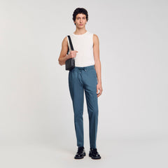 Elasticated straight-leg trousers Thunderstorm Blue Sandro Men