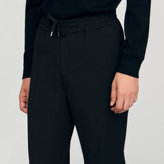 Elasticated straight-leg trousers Black Sandro Men