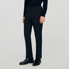Elasticated straight-leg trousers Black Sandro Men