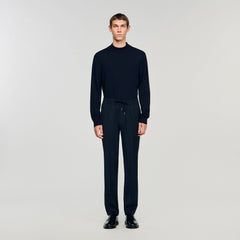 Elasticated straight-leg trousers Navy Blue Sandro Men
