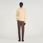 Elasticated straight-leg pants Tobacco Brown Sandro Men