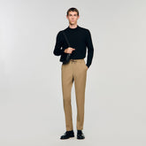 Elasticated straight-leg trousers Dark Sand Sandro Men