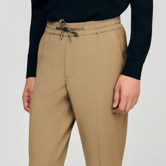 Elasticated straight-leg trousers Dark Sand Sandro Men