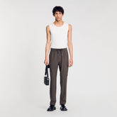 Elasticated cargo trousers Dark Kaki. Sandro Men