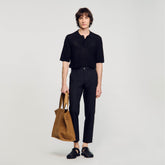 Cotton carrot-cut trousers Black Sandro Men