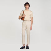 Cotton carrot-cut trousers Light Grey Sandro Men