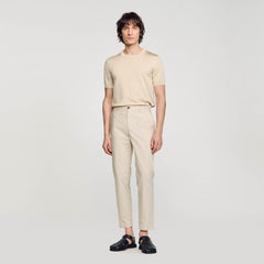Cotton carrot-cut trousers Light Grey Sandro Men
