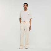 Wide-leg elasticated cotton trousers Butter Cream Sandro Men