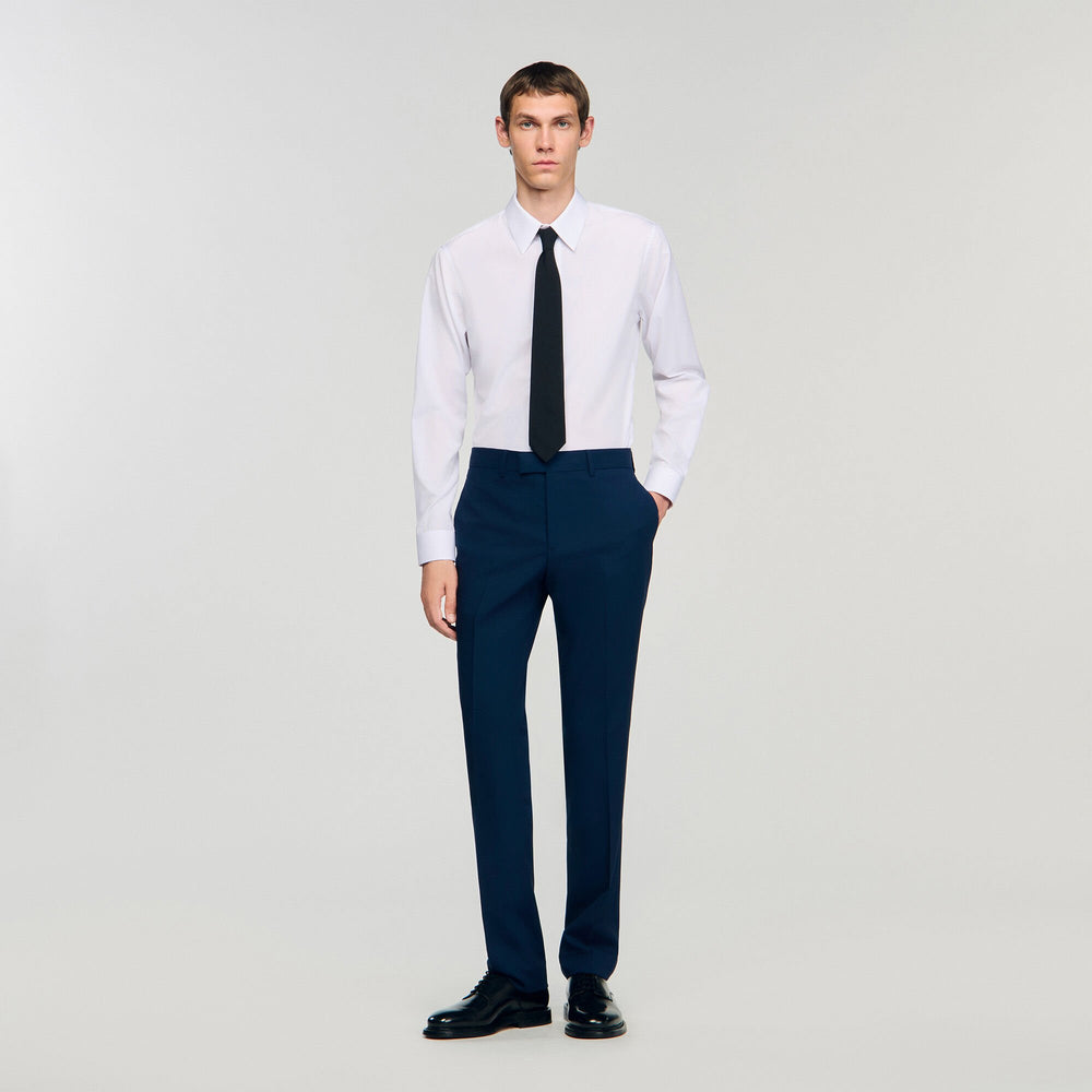 Wool suit trousers Royal Blue Sandro Men