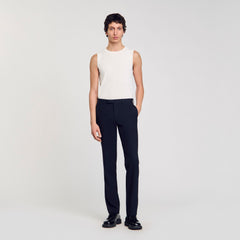 Wool suit trousers Navy Blue Sandro Men