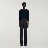 Wool suit trousers Chocolate Sandro Men
