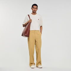 Wide-leg cotton trousers Ocher Yellow Sandro Men