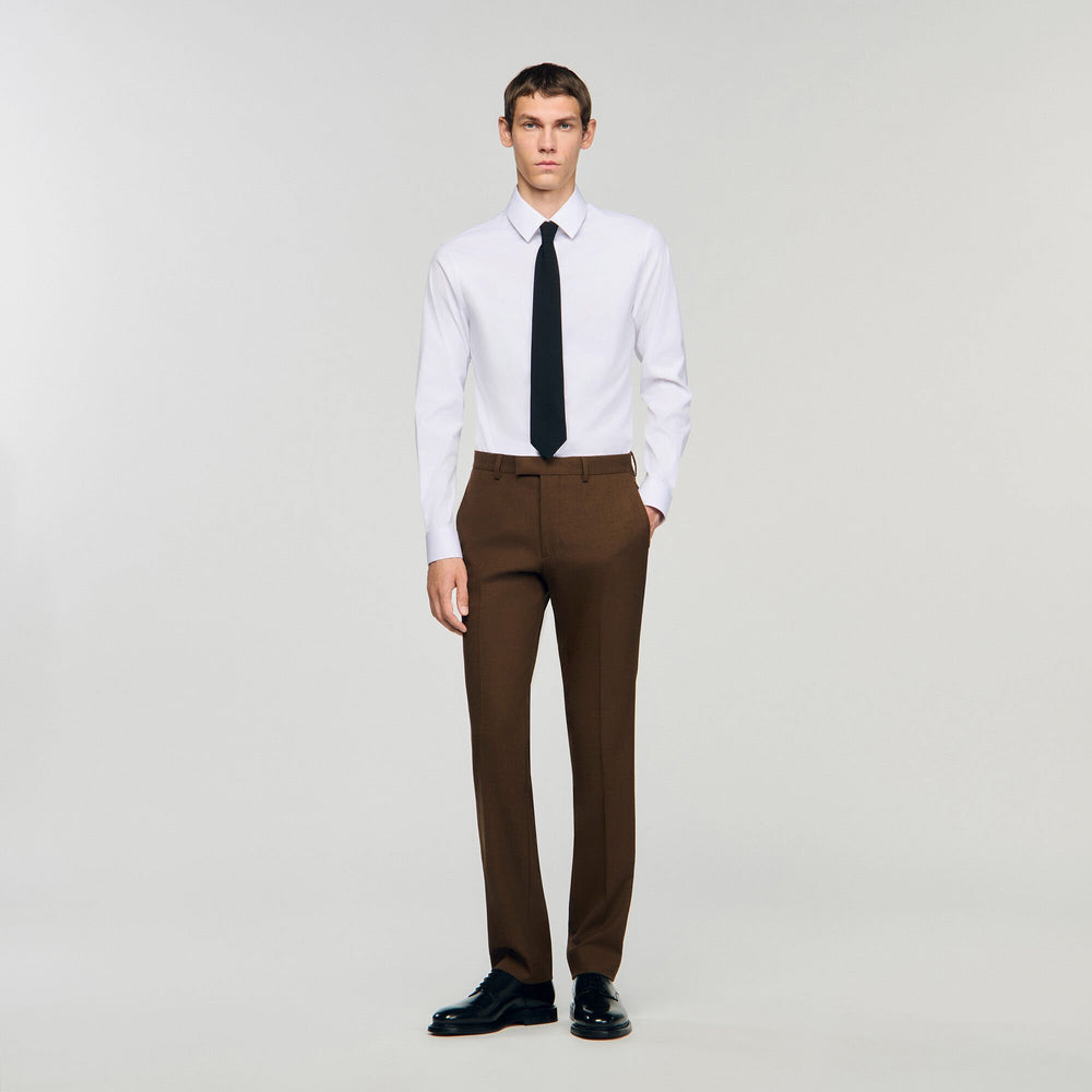 Wool trousers Tobacco Brown Sandro Men