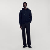 Embroidered hoodie Black Sandro Men