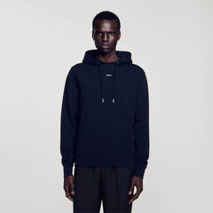 Embroidered hoodie Black Sandro Men