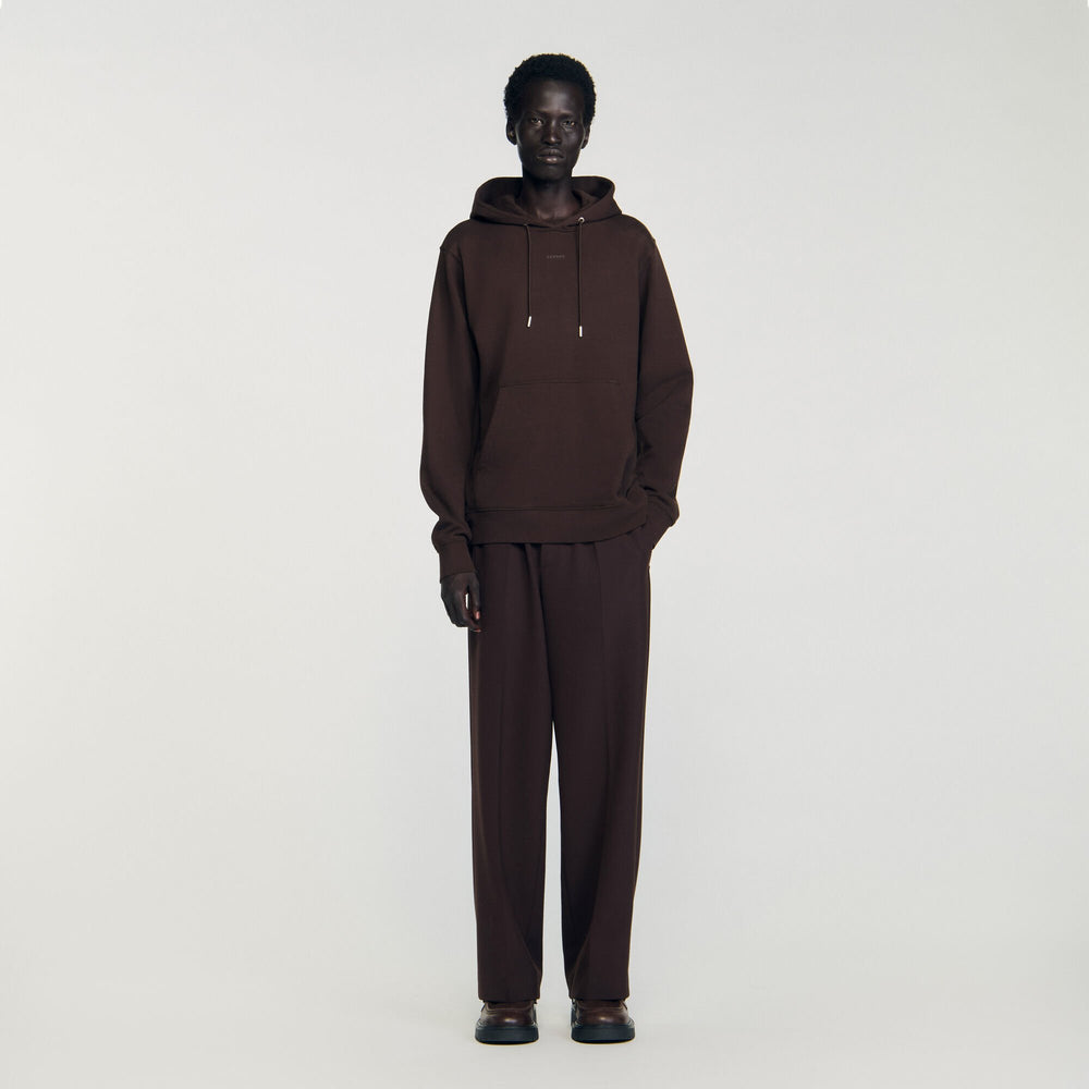 Logo hoodie Chocolate Sandro Men