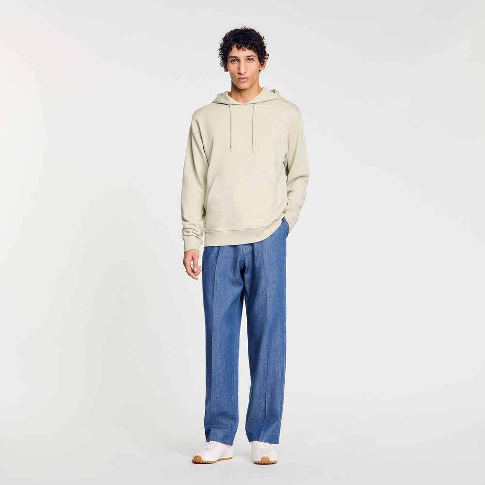 Logo hoodie Light Kaki. Sandro Men