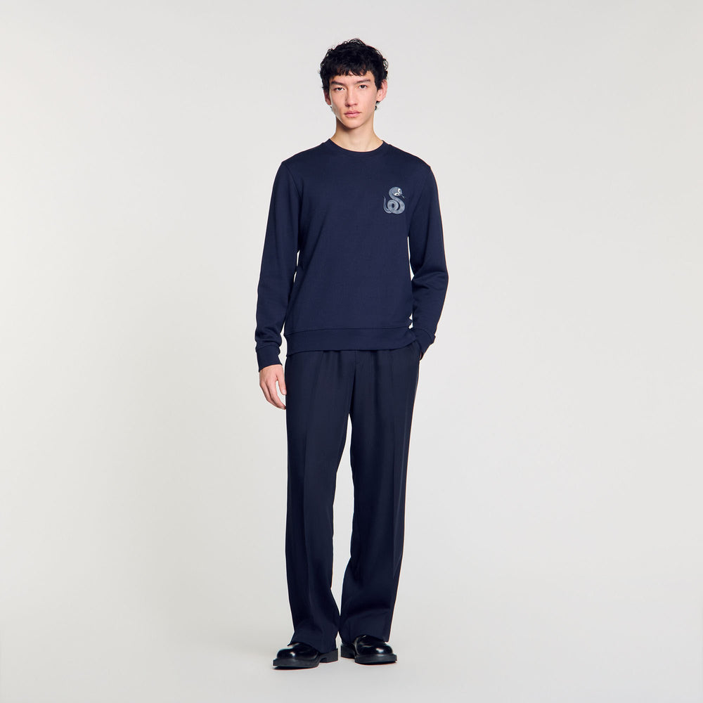 Jacket with snake detail Midnight Blue Sandro Men