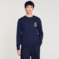 Jacket with snake detail Midnight Blue Sandro Men