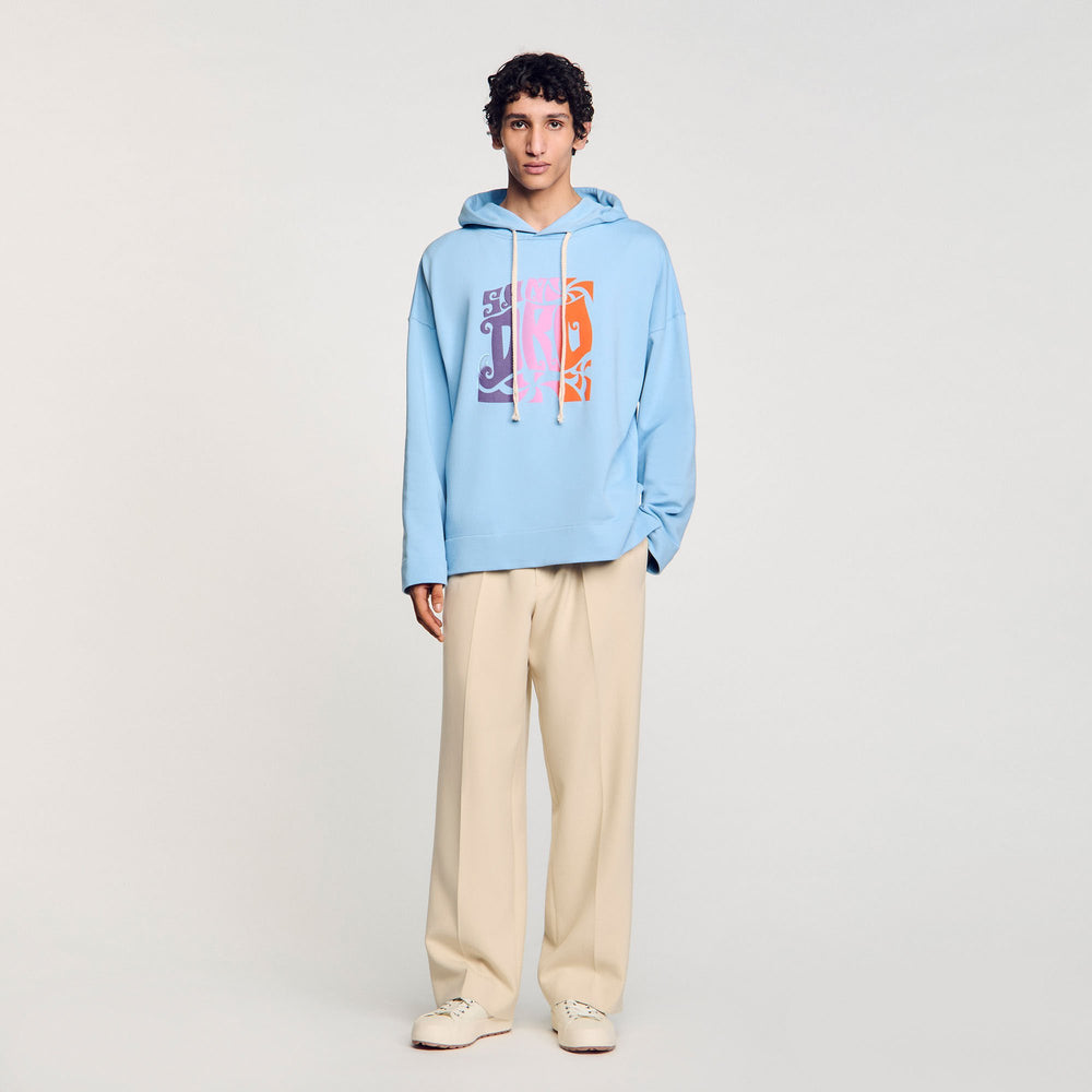 Hooded sweatshirt Blue Sky Sandro Men