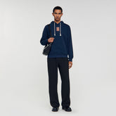 Leather patch sweatshirt Navy Blue Sandro Men