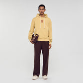 Leather patch sweatshirt Ocher Yellow Sandro Men